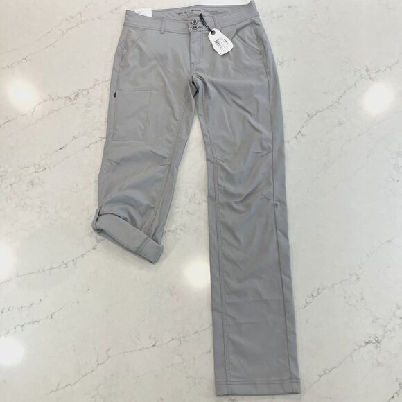 Prana NEW  Halle Straight Pant Womens 8 x 34" Tall Roll Leg Stretch Gray Hiking - Picture 1 of 16